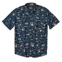 Scales - Men's Short Sleeve Tech Button Down Shirt, Never A Tourist