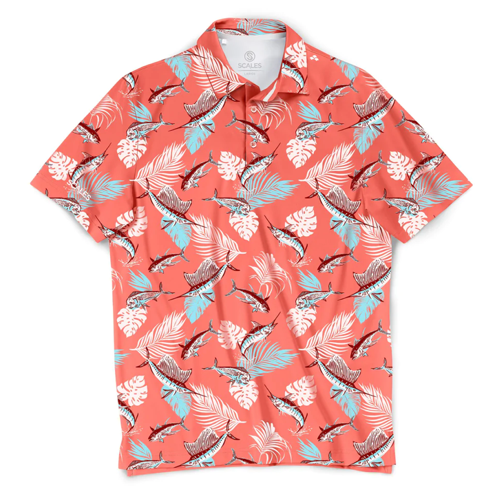 Scales - Men's Golf Polo, Tropical Slam