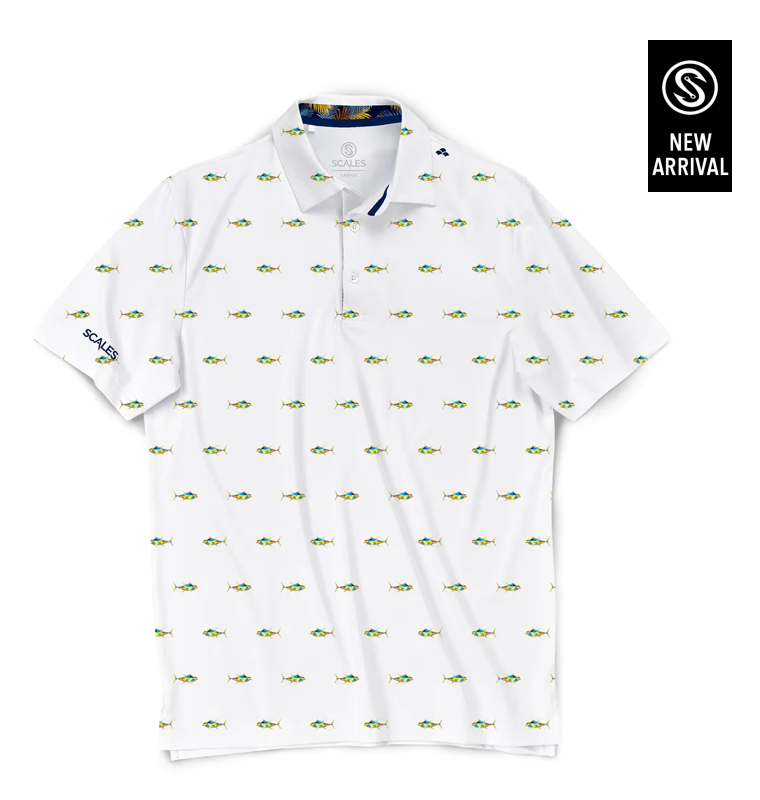 Scales - Men's Golf Polo, Tropical Tuna