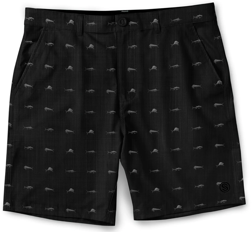 Scales - Men's Printed Walkshorts, Clean Fish