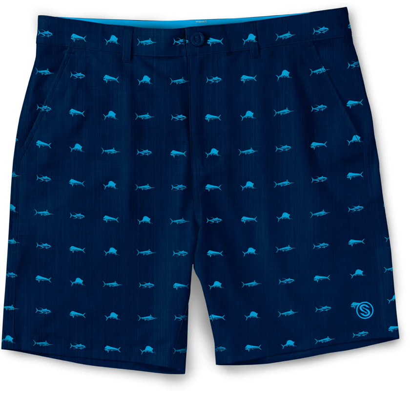 Scales - Men's Printed Walkshorts, Clean Fish