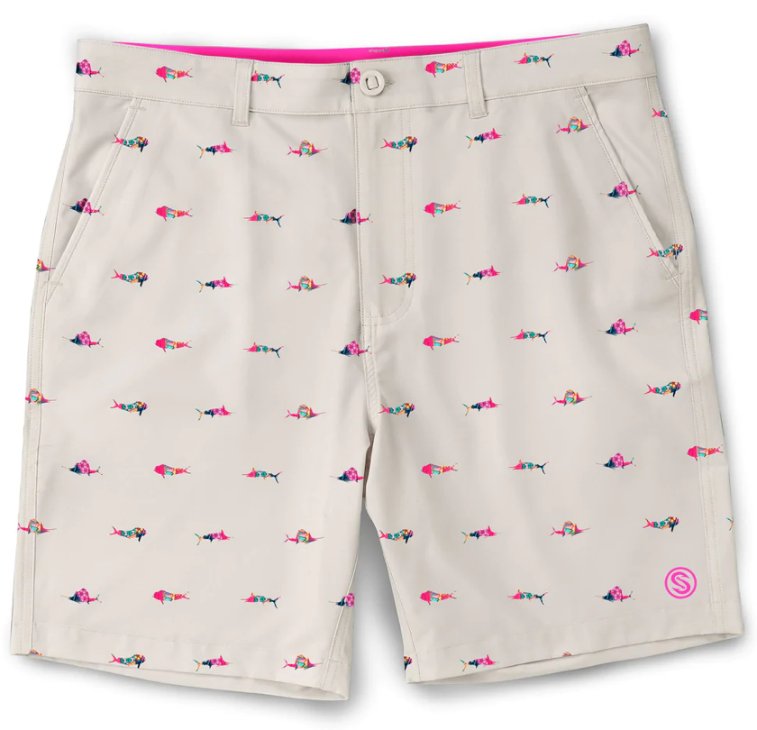 Scales - Men's Printed Walkshorts, Trippy Fish