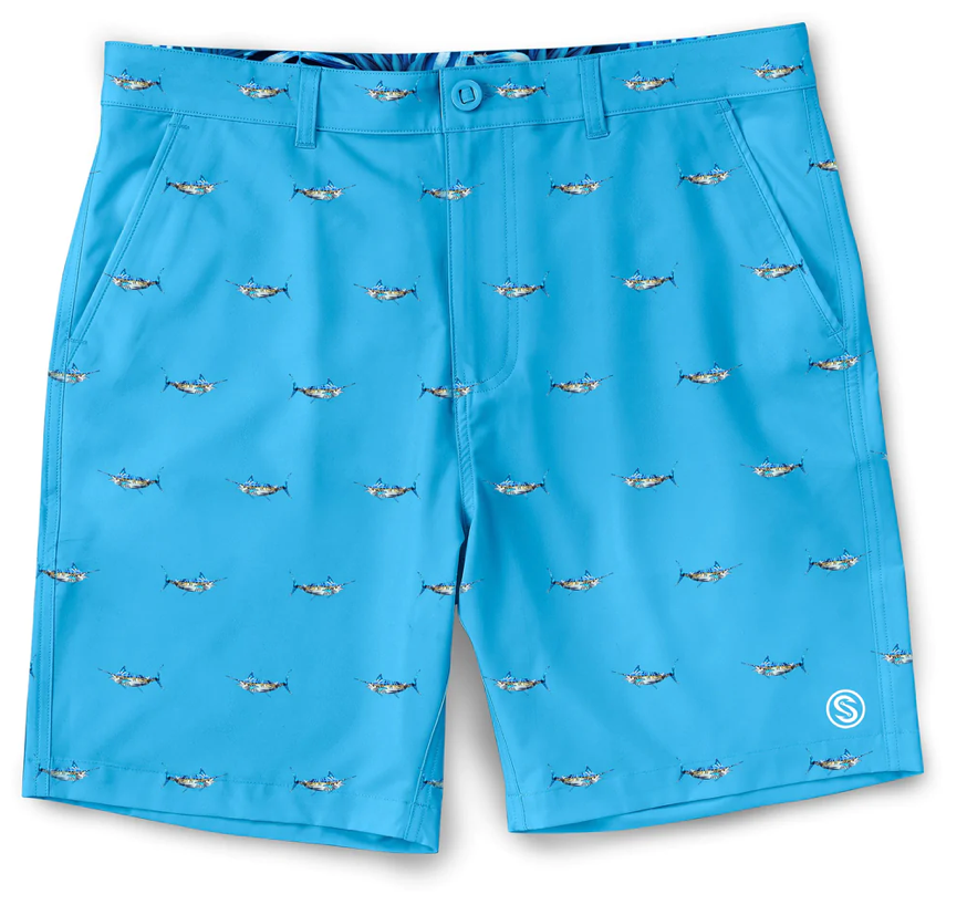 Scales - Men's Printed Walkshorts, Tropical Marlin