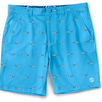Scales - Men's Printed Walkshorts, Tropical Marlin