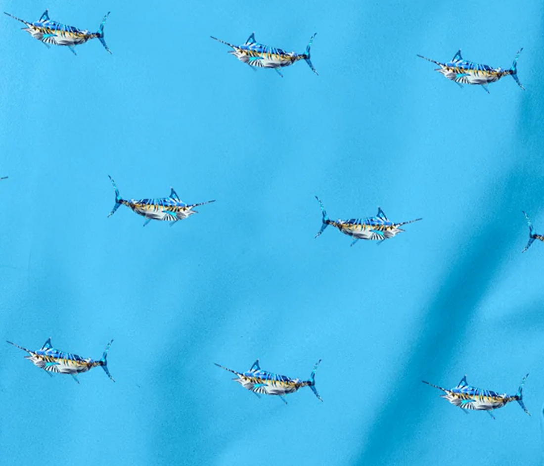 Scales - Men's Printed Walkshorts, Tropical Marlin