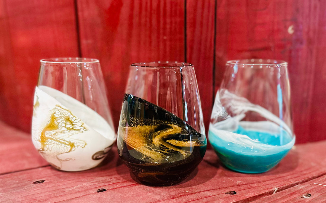 Resin Coated Entertaining Glasses