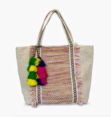 Love Fringed Cotton Tote