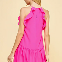 Hot Pink Ruffle Dress