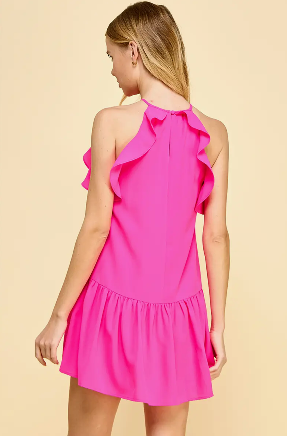 Hot Pink Ruffle Dress