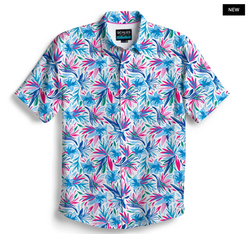 Scales - Men's Golf Polo, Wild Flowers