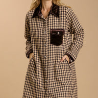 Tweed Pearl Button Down Dress