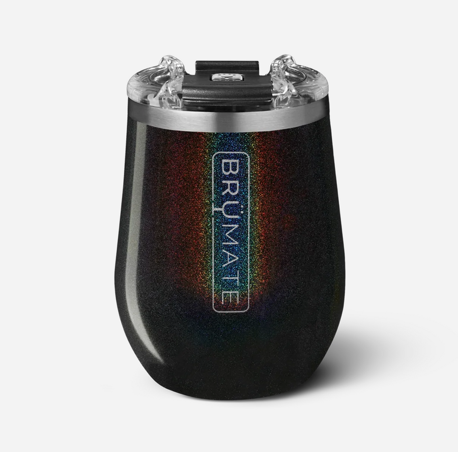 BruMate Uncorkd 14 oz Wine Glitter Merlot BPA Free Wine Tumbler