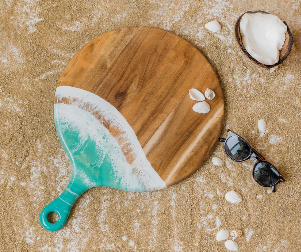 Round Cheese Paddle Acacia Boards