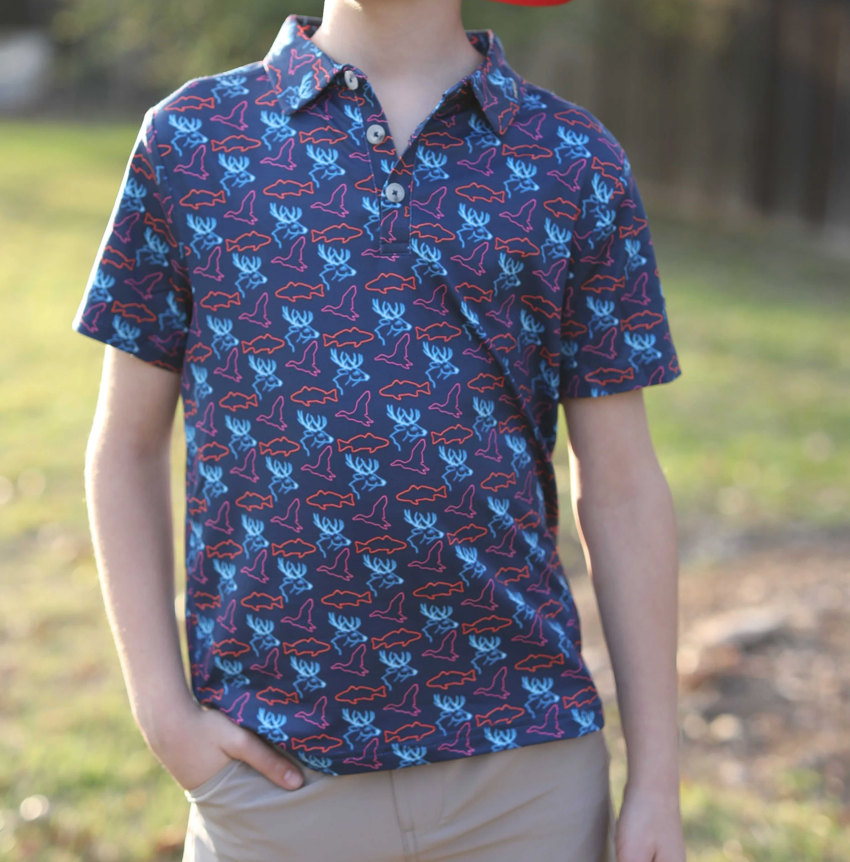 Burlebo Youth Performance Polo C BlueWater Cowboy Mercantile